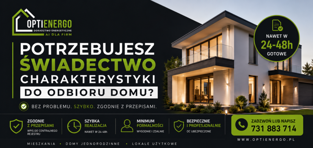 Świadectwo energetyczne do odbioru domu. Świadectwo energetyczne do odbioru domu.