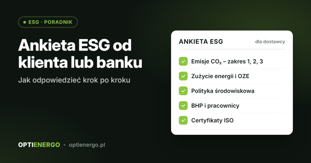 Ankieta ESG od klienta lub banku – jak odpowiedzieć